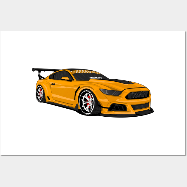 MUSTANG WIDEBODY ORANGE Wall Art by VENZ0LIC